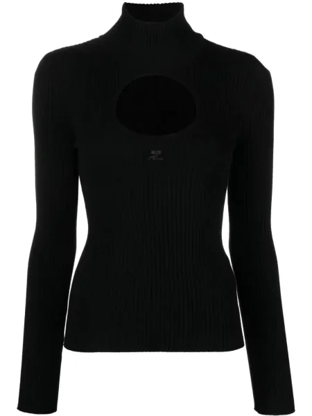 Pulover Courreges cu broderie negru