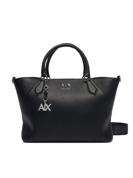 Armani Exchange torebka tote z imitacji skóry czarna