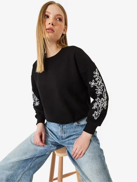 Bianco Lucci Mikina Sweatshirts' černá