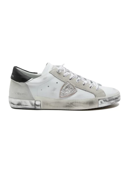 Sneakersy Philippe Model skórzane do tenisa w miejskim stylu białe