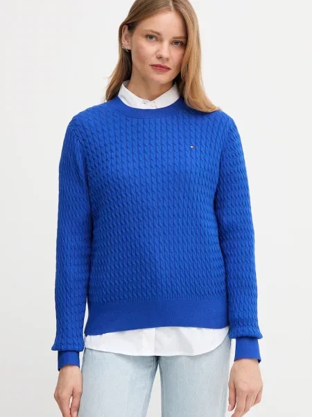 Пуловер Tommy Hilfiger от лека материя бежово