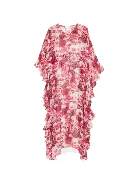 Maxi rochie maxi Giambattista Valli cu model floral de costum roz