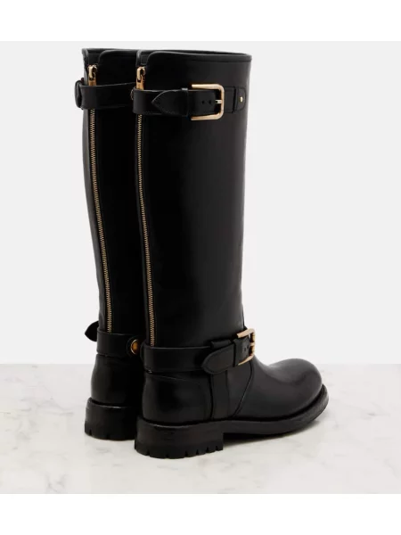 Botine Dolce&gabbana din piele biker negru