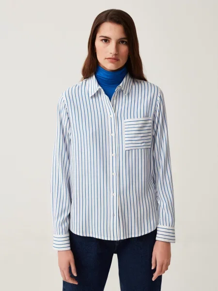 OVS Блуза з довгим рукавом білий