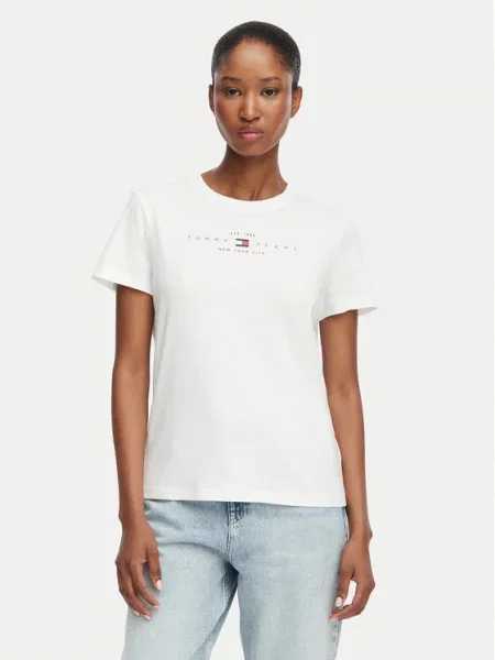 Tommy Jeans Marškinėliai tamsiai mėlyna / raudona balta