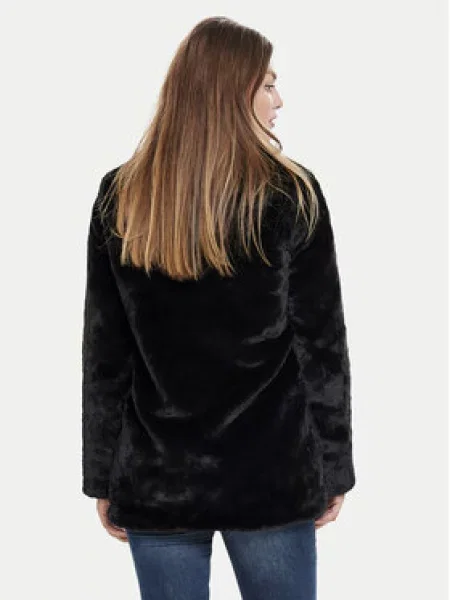 Krzneni plašč Only črna