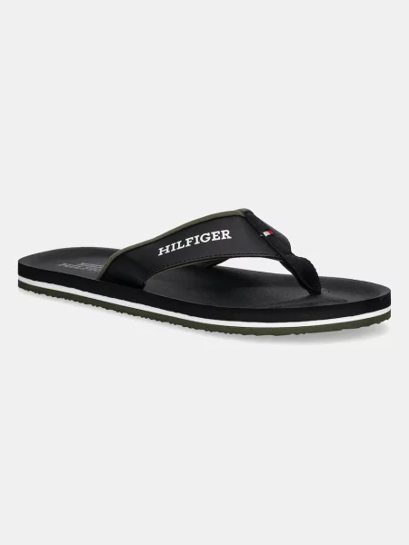 Žabky Tommy Hilfiger PADDED COMFORT HILFIGER B SANDAL černá