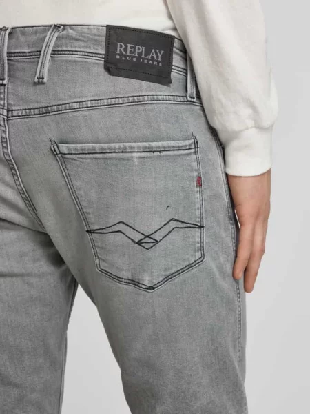 Jeansy w kroju slim fit z bocznymi model Anbass' Replay