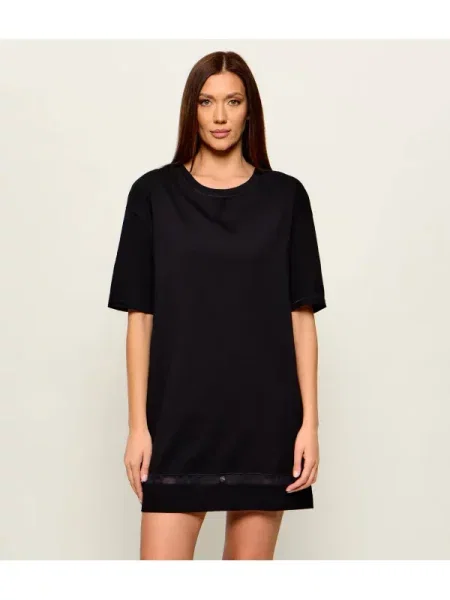 Hugo Bodywear Cămașă de noapte MESH NIGHTY | Relaxed fit negru