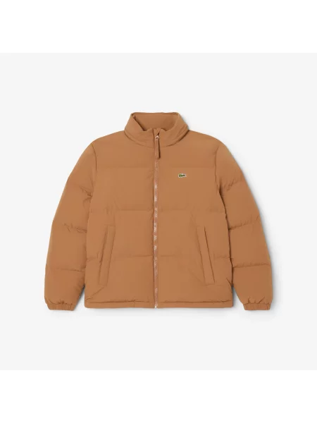 Lacoste Kurtka Z Kapturem Relaxed Fit Ciemnobrązowa brązowy