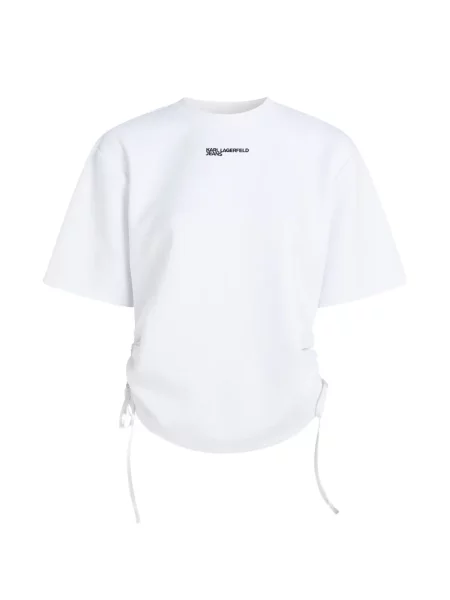 Tricou Karl Lagerfeld Jeans cu legături alb