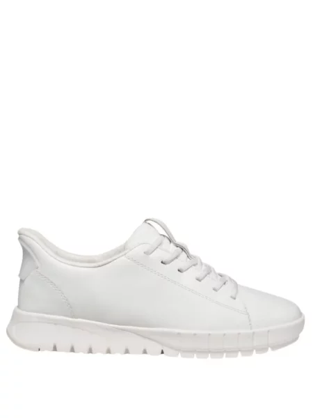 Sneakerși Geox cu șireturi din dantelă alb