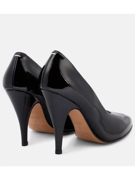 Pantofi cu toc Maison Margiela din piele de lac negru