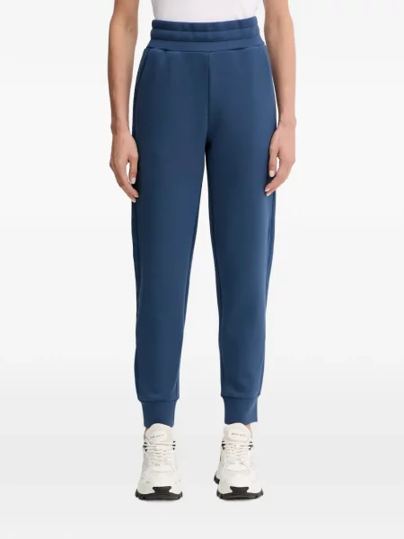 Pantaloni Guess alergare cu autograf albastru