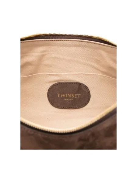 Twinset Torebki Kobieta ONE SIZE Zamsz Ręczna Torba ze Skóry Zamszowej brązowy