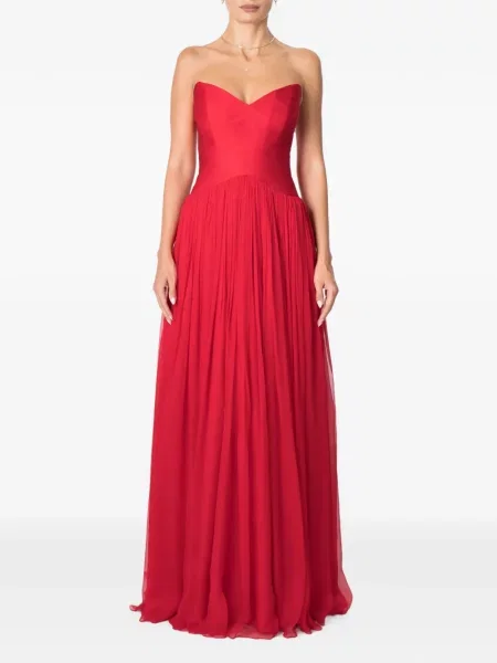 Rochie maxi M.marquise de mătase roșu