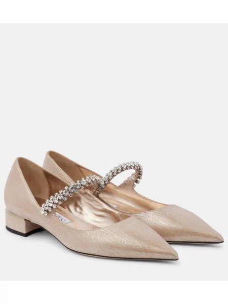 Pantofi cu toc Jimmy Choo din piele auriu