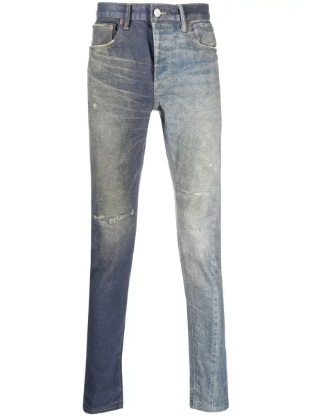 Blugi skinny Purple Brand cu talie joasă albastru