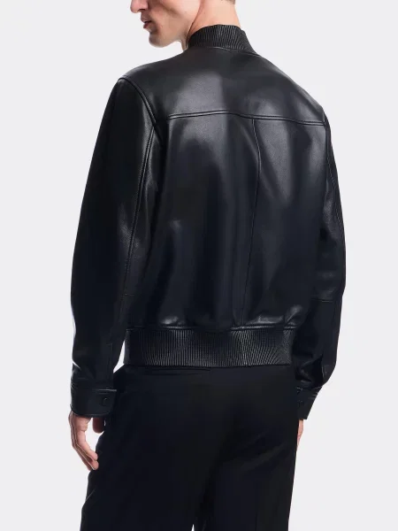 Шкіряна Шкіряна куртка Emporio Armani чорний