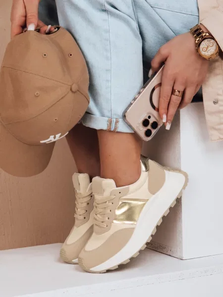 Sneakersy na płaskiej podeszwie NEWSTREET Dstreet beżowe