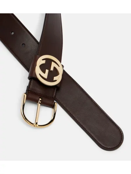 Cu centură curea Gucci din piele maro