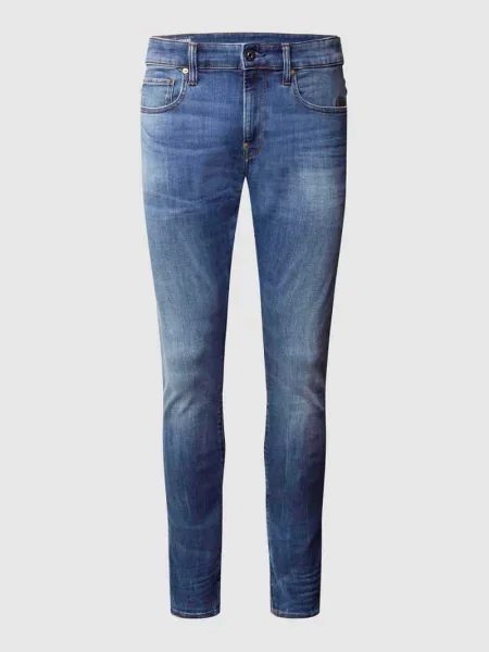 Jeansy o kroju Skinny Fit z dodatkiem streczu G-star Raw niebieskie