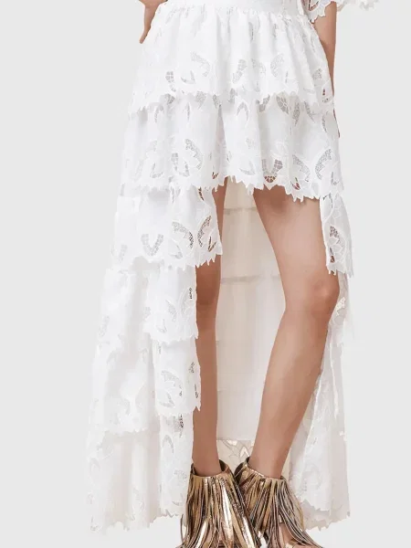 Спідниця AllSaints CAVARLY maxi розкльошена білий