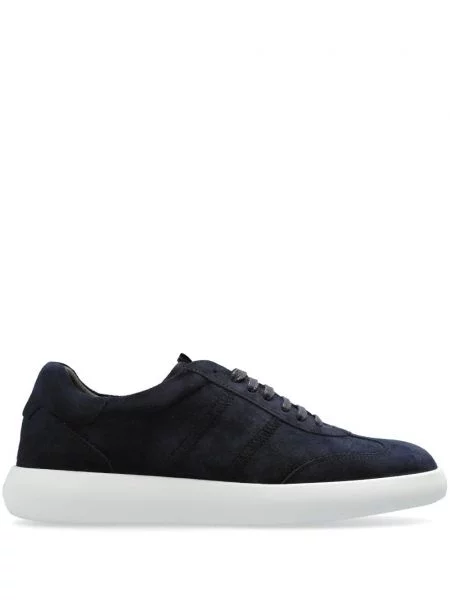 Sneakerși Brioni din piele de căprioară albastru