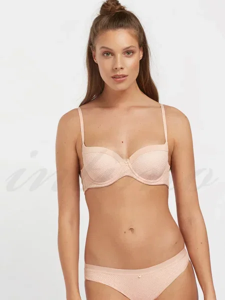 Комплект белья: бюстгальтер с уплотнённой чашкой и трусики слип помаранчеві