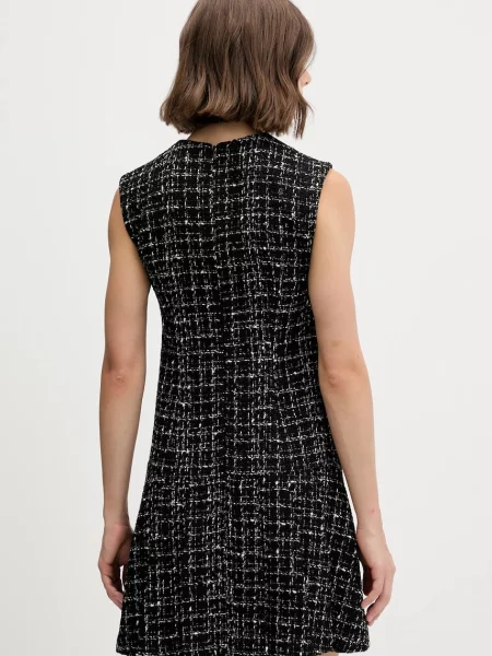 HUGO rochie din lână mini drept negru
