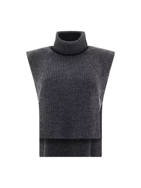 Kamizelka Isabel Marant Etoile wełniana z wysokim kołnierzem beżowa