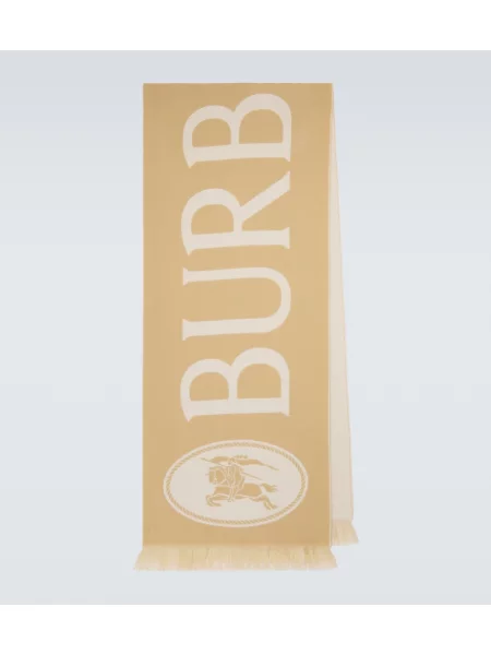 Fular Burberry de lână cu autograf bej