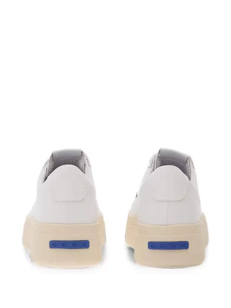 Sneakerși Geox din piele cu platformă alb
