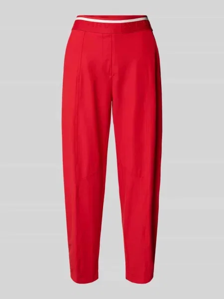 Spodnie o kroju slim fit z elastycznym pasem z logo model EDEN' Cambio czerwone