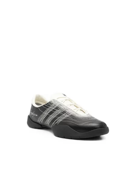 Haftowane sneakersy Y-3 skórzane czarne