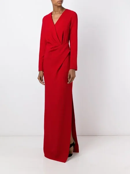 Rochie maxi Lanvin plic roșu
