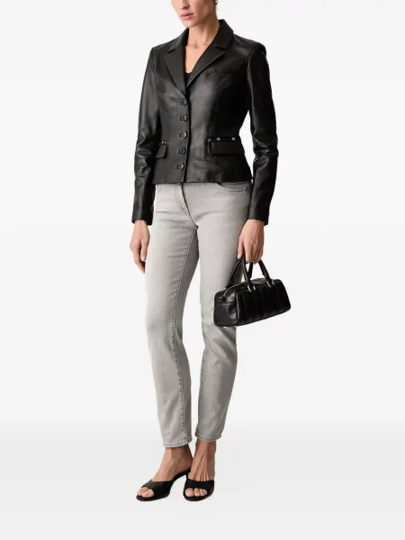 Jeansy Elisabetta Franchi z logo szare
