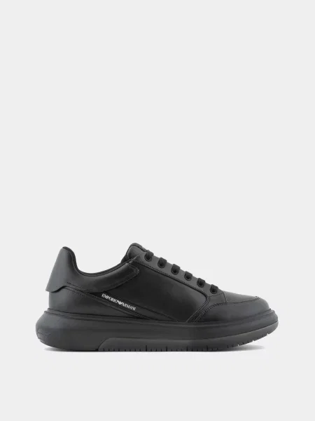 Кеди низькі Emporio Armani шкіра з покр./поліурет/поліест чорний