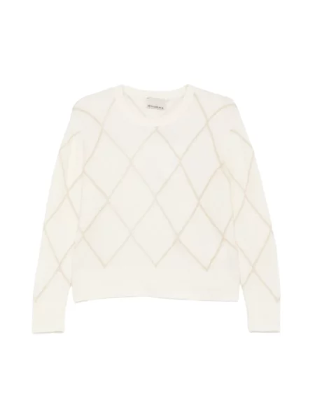 Sweter Pennyblack z wzorem argyle biały