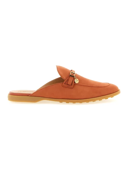 Klapki Tod's zamszowe pomarańczowe