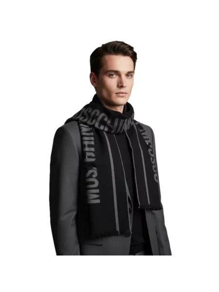 Szal Moschino wełniana elegancka czarna