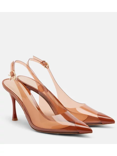 Pantofi cu toc Gianvito Rossi slingback maro