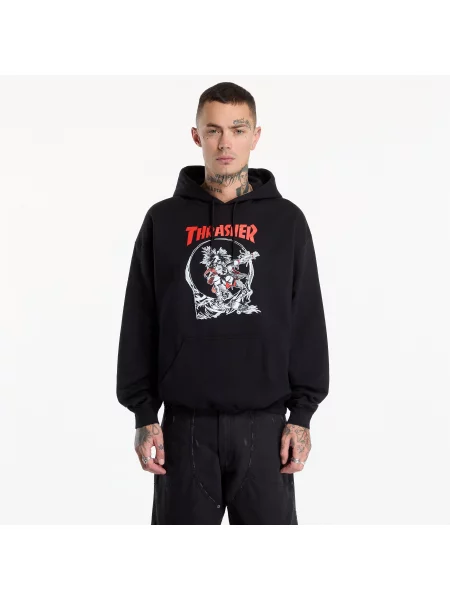 Hanorac cu glugă Thrasher negru