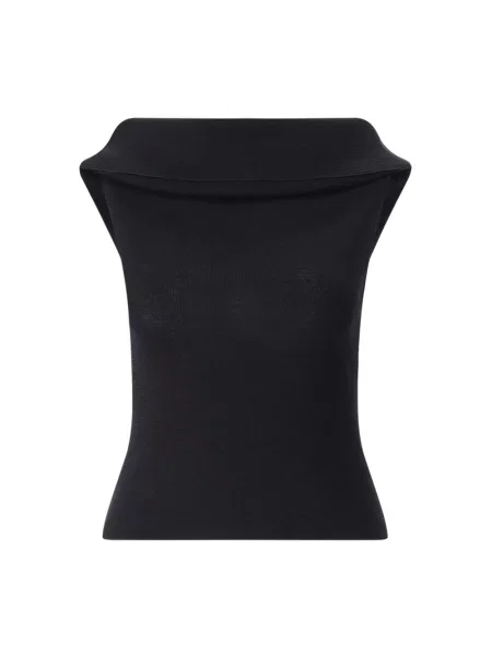 Top Almada wełniany bez rękawów czarny