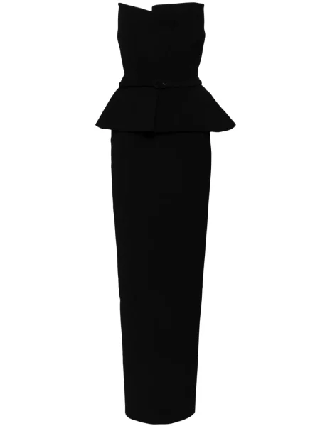 Haljina Roland Mouret s draperijom od krep crna