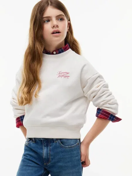 Tommy Hilfiger dukserica za djecu s pamukom bijela