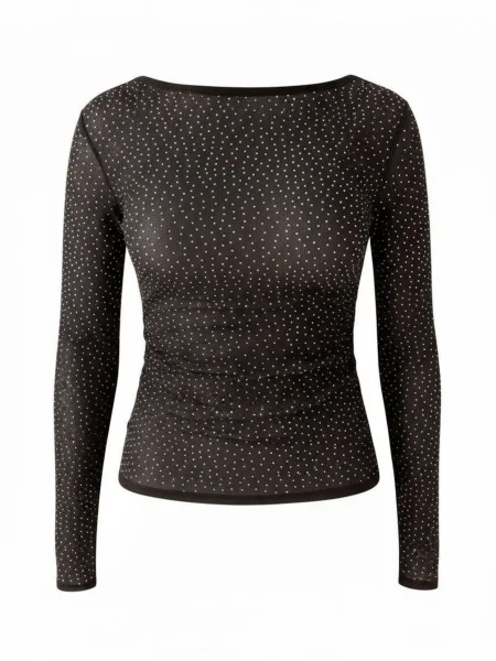 Studioselect Tričko Ashley tmavě / průhledná hnědá