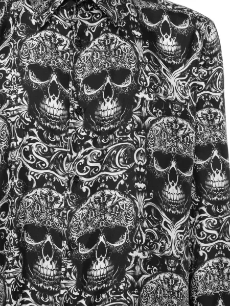 Риза Philipp Plein с принт черно