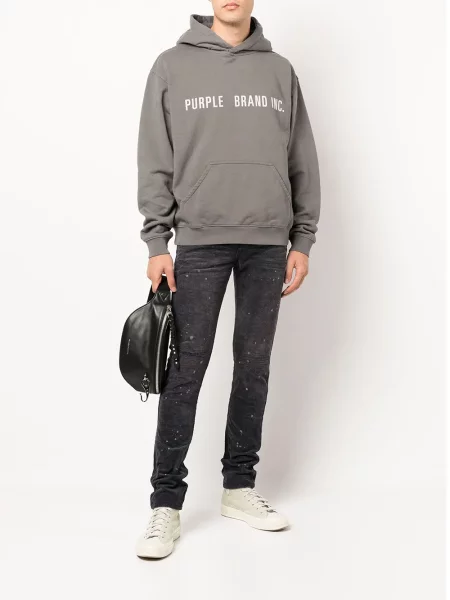 Jeansy skinny Purple Brand z niską talią czarne