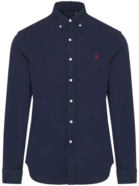 Polo Polo Ralph Lauren din fleece cu broderie albastru